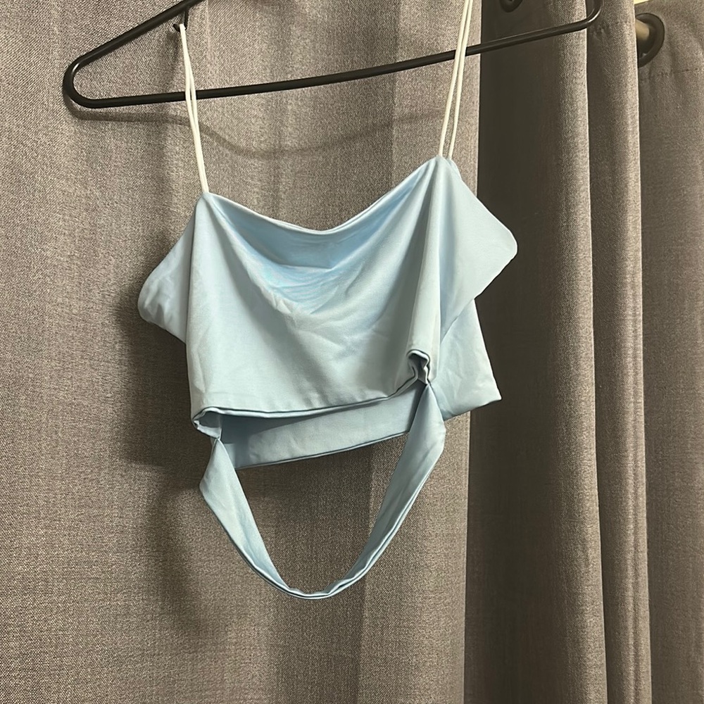 SHEIN Light Blue Crop Top
